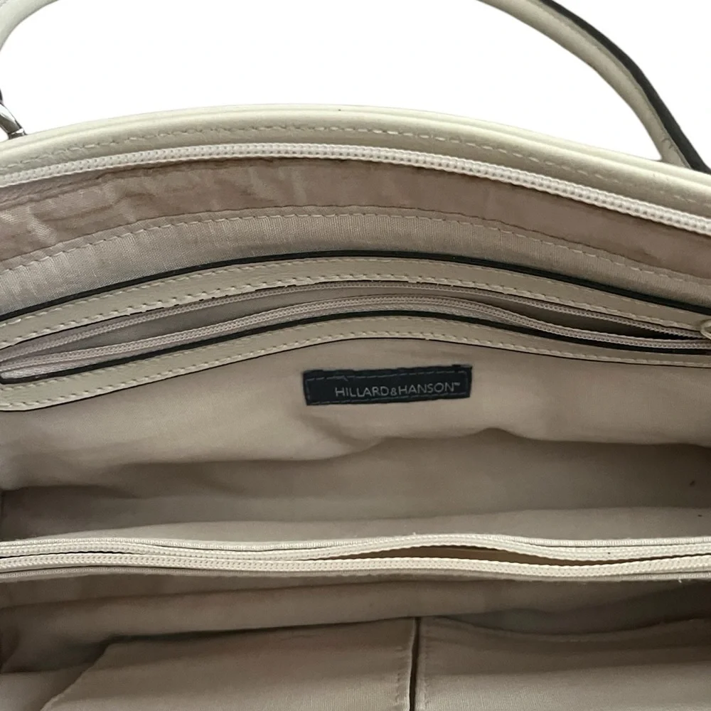 Hillard & Hanson | Y2K purse cream leather medium size shoulder bag